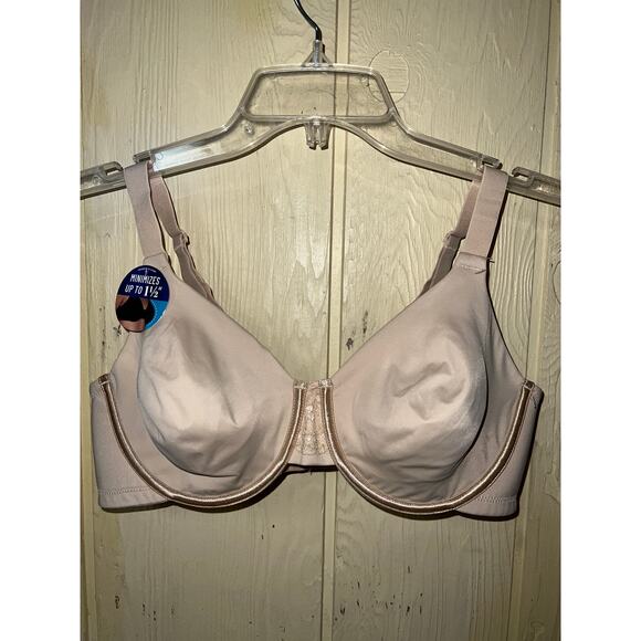 38C Vanity Fair Bra Minimizer Full Figure Beauty Back Smoothing Underwire Tan - Picture 3 of 7